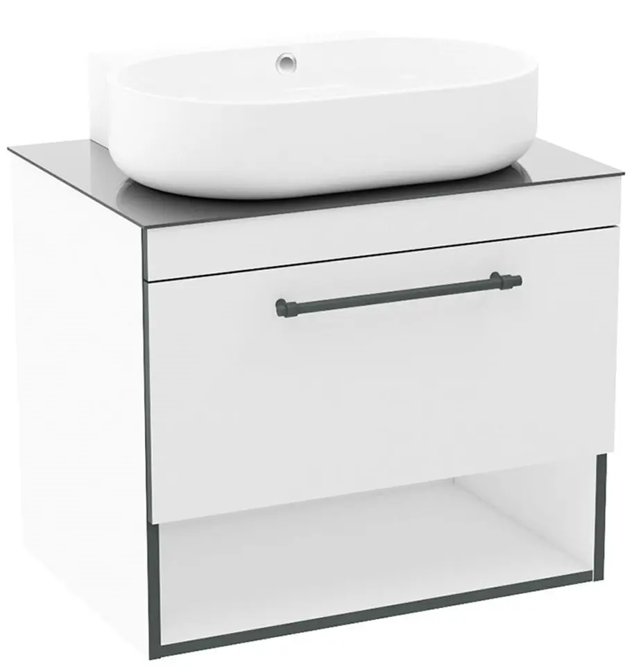 Set dulap cu lavoar Imprese Black Edge f32117W (White) - 3