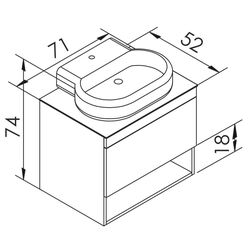 Set dulap cu lavoar Imprese Black Edge f32117W (White) Thumb