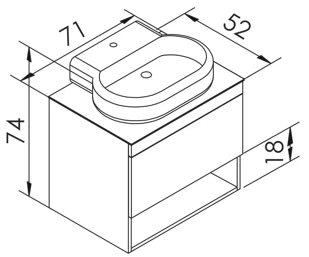 Set dulap cu lavoar Imprese Black Edge f32117W (White) - 4