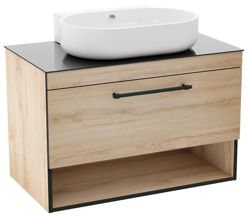 Set dulap cu lavoar Imprese Black Edge f32119OK (Oak) - 2