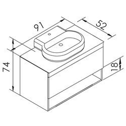 Set dulap cu lavoar Imprese Black Edge f32119OK (Oak) Thumb