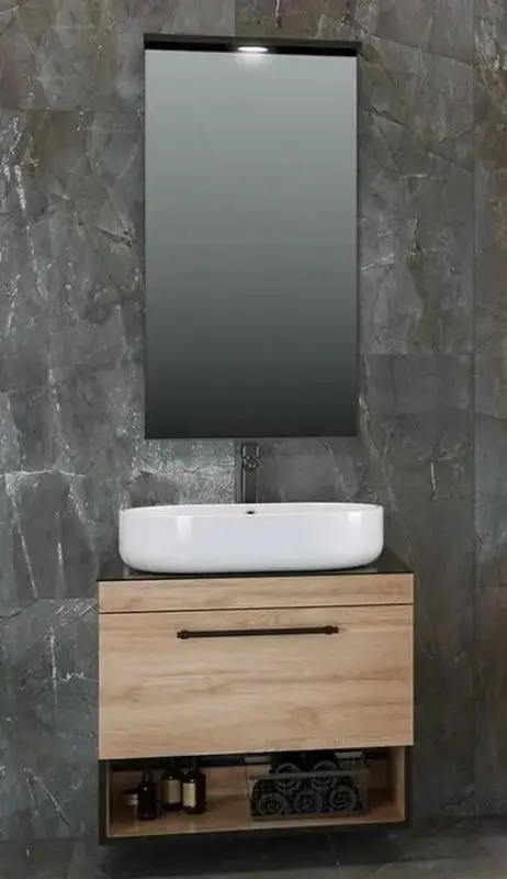 Set dulap cu lavoar Imprese Black Edge f32119OK (Oak)