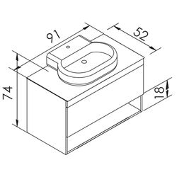 Set dulap cu lavoar Imprese Black Edge f32119W (White) Thumb