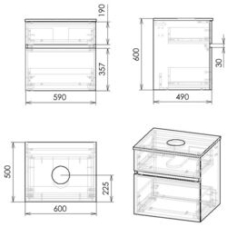 Set dulap cu lavoar Imprese Blatna f32008Dr (Ilm Bergamo) Thumb