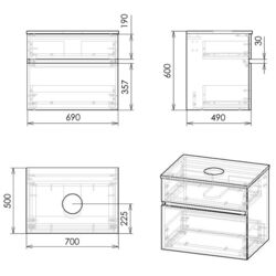 Set dulap cu lavoar Imprese Blatna f32708Dr (Ilm Bergamo) Thumb