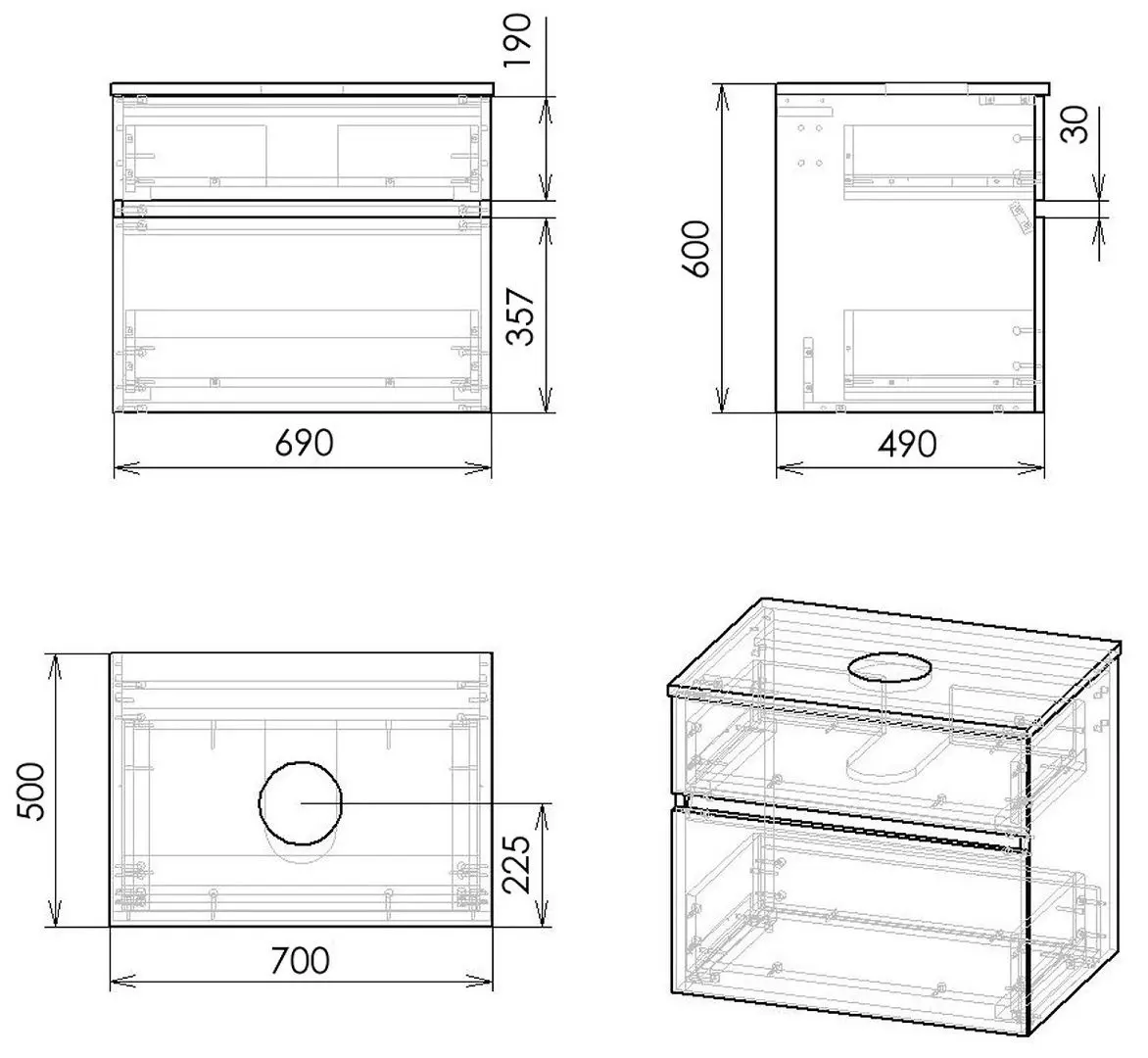 Set dulap cu lavoar Imprese Blatna f32708Dr (Ilm Bergamo) - 3