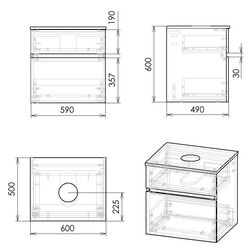 Set dulap cu lavoar Imprese Blatna L f32008W (White) Thumb