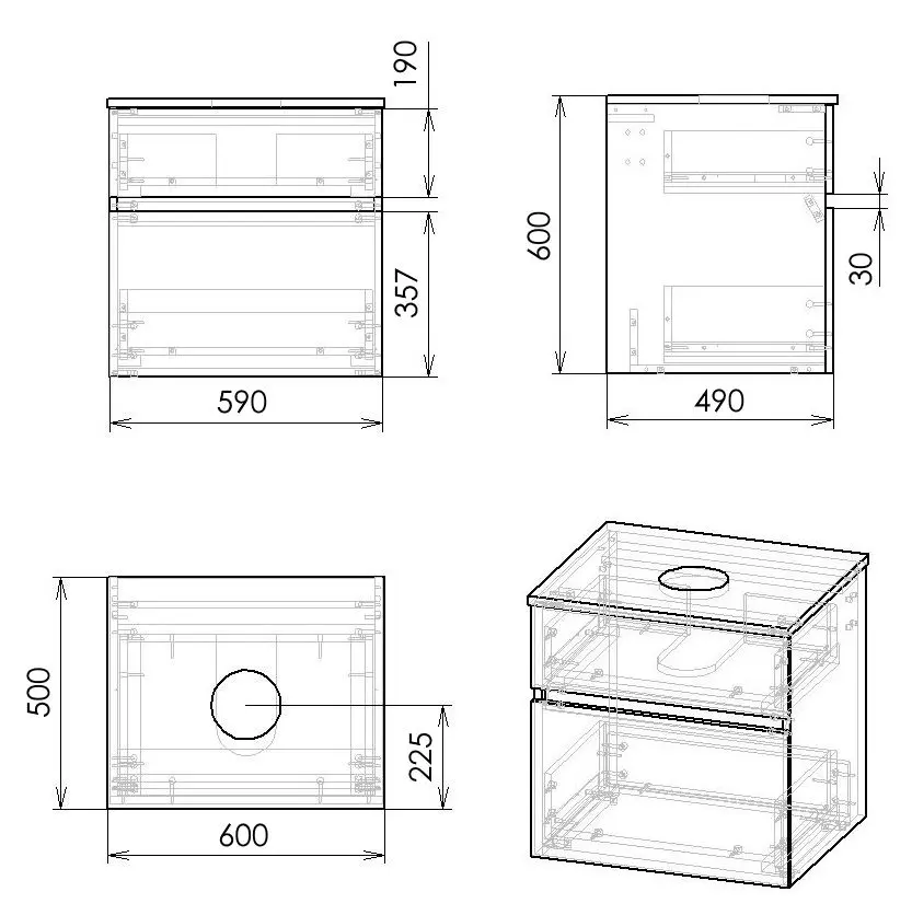 Set dulap cu lavoar Imprese Blatna L f32008W (White) - 4