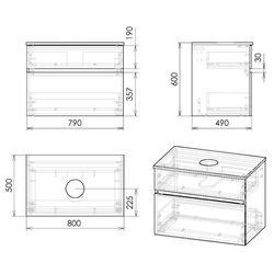 Set dulap cu lavoar Imprese Blatna L f32108W (White) Thumb
