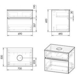 Set dulap cu lavoar Imprese Blatna L F32708W (White) Thumb