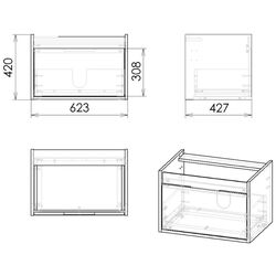 Set dulap cu lavoar Imprese Labe f3204W (White) Thumb
