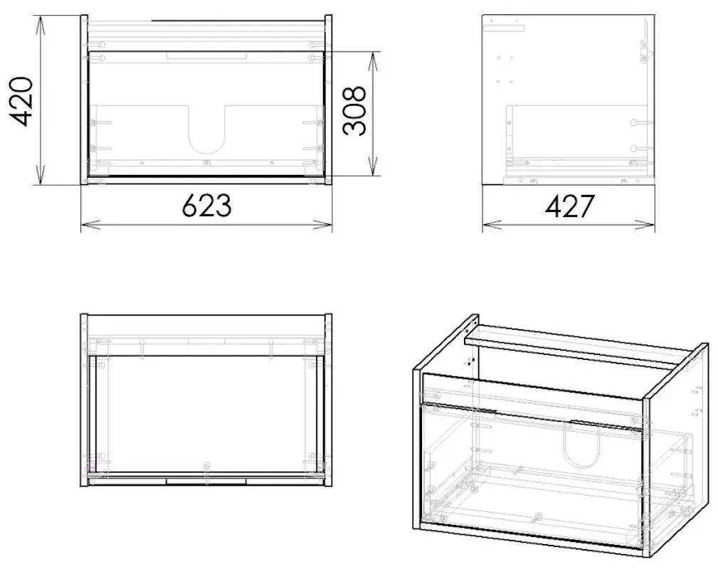 Set dulap cu lavoar Imprese Labe f3204W (White) - 4