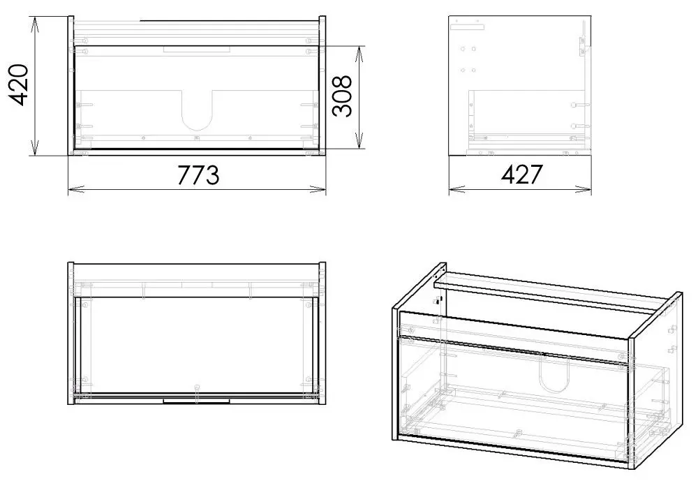 Set dulap cu lavoar Imprese Labe f3214W (White) - 4