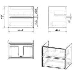 Set dulap cu lavoar Imprese Laska f3207W (White) Thumb