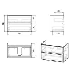 Набор тумбы с раковиной Imprese Laska f3217W (White) Thumb