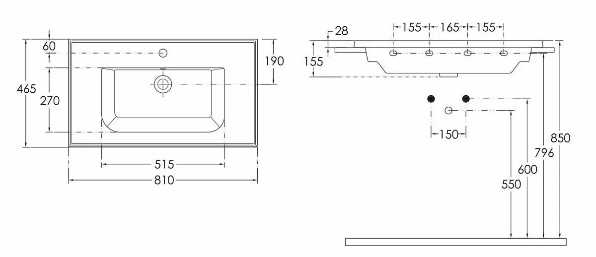 Набор тумбы с раковиной Imprese Laska f3217W (White) - 3