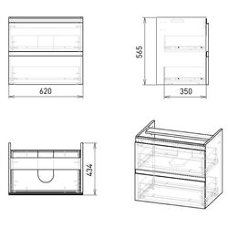 Набор тумбы с раковиной Imprese Loreta F3209W (White) Thumb