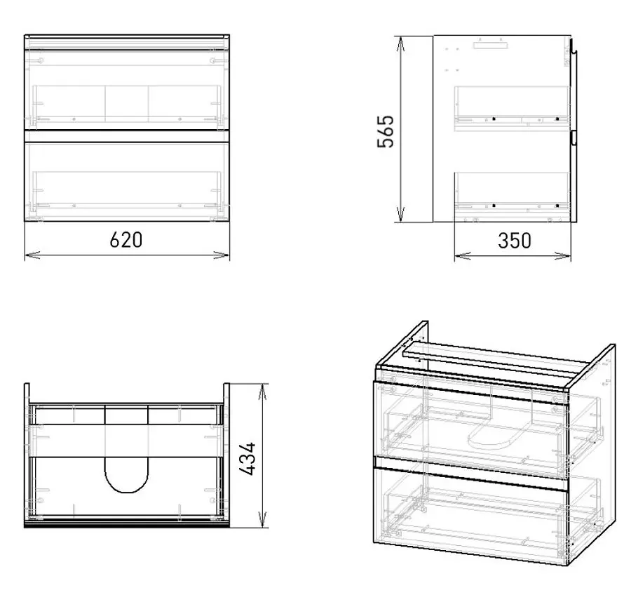 Набор тумбы с раковиной Imprese Loreta F3209W (White) - 3