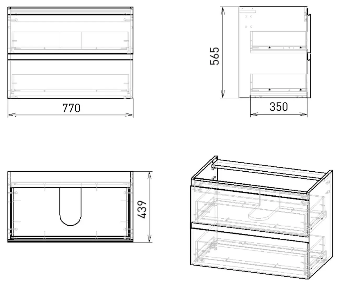 Набор тумбы с раковиной Imprese Loreta f3219W (White) - 4