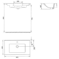 Набор тумбы с раковиной Imprese Loreta f3219W (White) Thumb