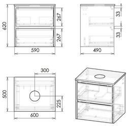 Set dulap cu lavoar Imprese Netka f3201W (White) Thumb