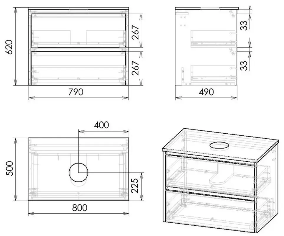 Набор тумбы с раковиной Imprese Netka f3211Dr (Oak) - 4