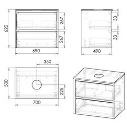 Set dulap cu lavoar Imprese Netka f3271Dr (Oak) Thumb