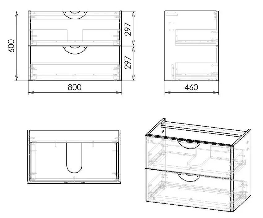 Набор тумбы с раковиной Imprese Nova Vlna f32103W (White) - 3