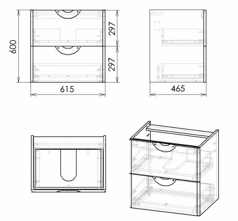 Набор тумбы с раковиной Imprese Nova Vlna M f32003W (White) - 3