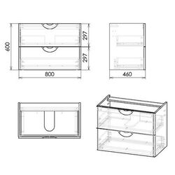 Set dulap cu lavoar Imprese Nova Vlna M f32103B (Black) Thumb