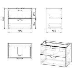 Set dulap cu lavoar Imprese Nova Vlna M f32703B (Black) Thumb