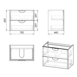 Set dulap cu lavoar Imprese Nova Vlna M f32703W (White) Thumb