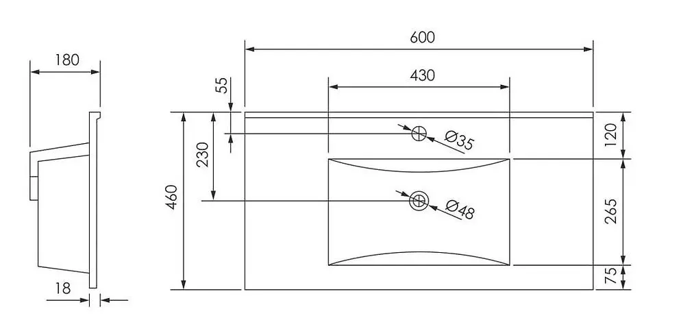 Набор тумбы с раковиной Imprese Valtice f3202G (Graphite) - 4