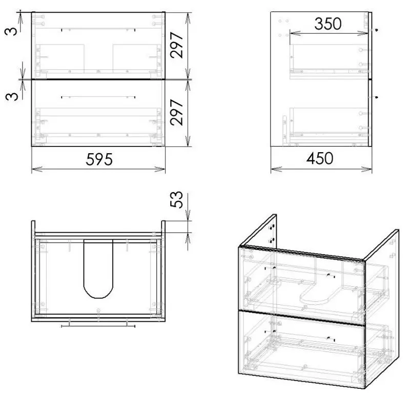 Set dulap cu lavoar Imprese Valtice f3202W (White) - 4