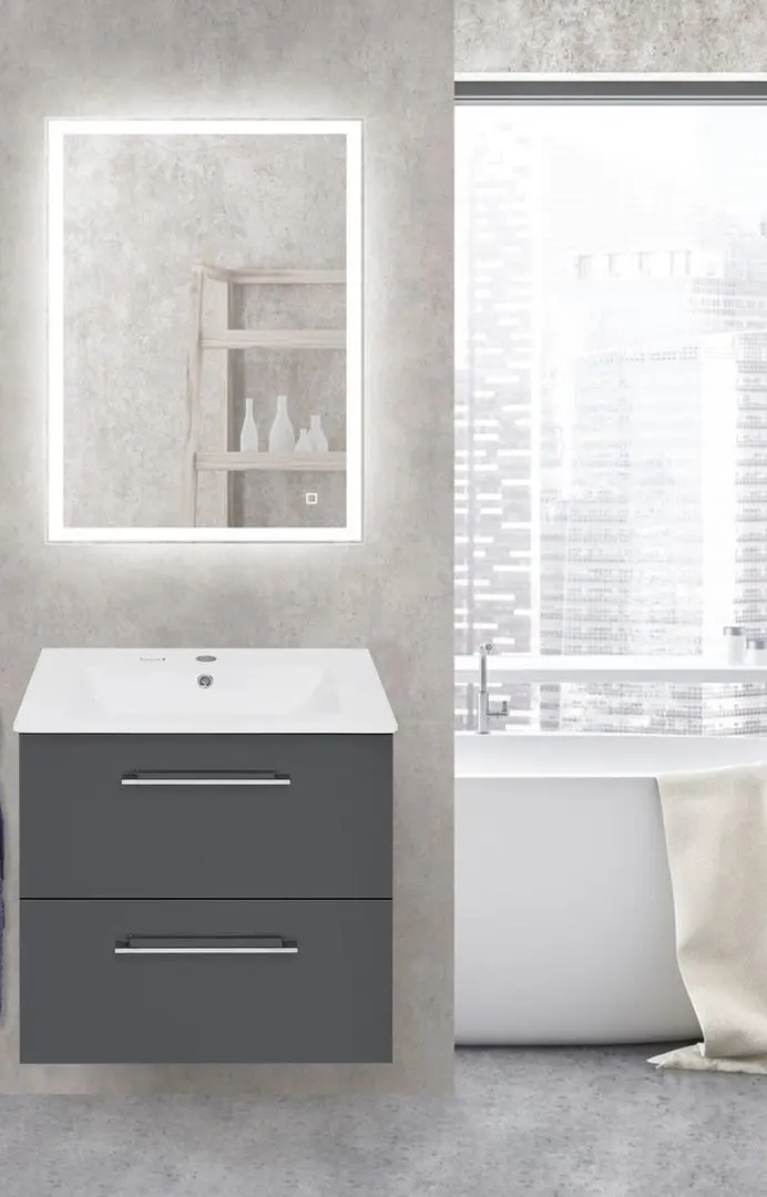 Set dulap cu lavoar Imprese Valtice f3212G (Grey)