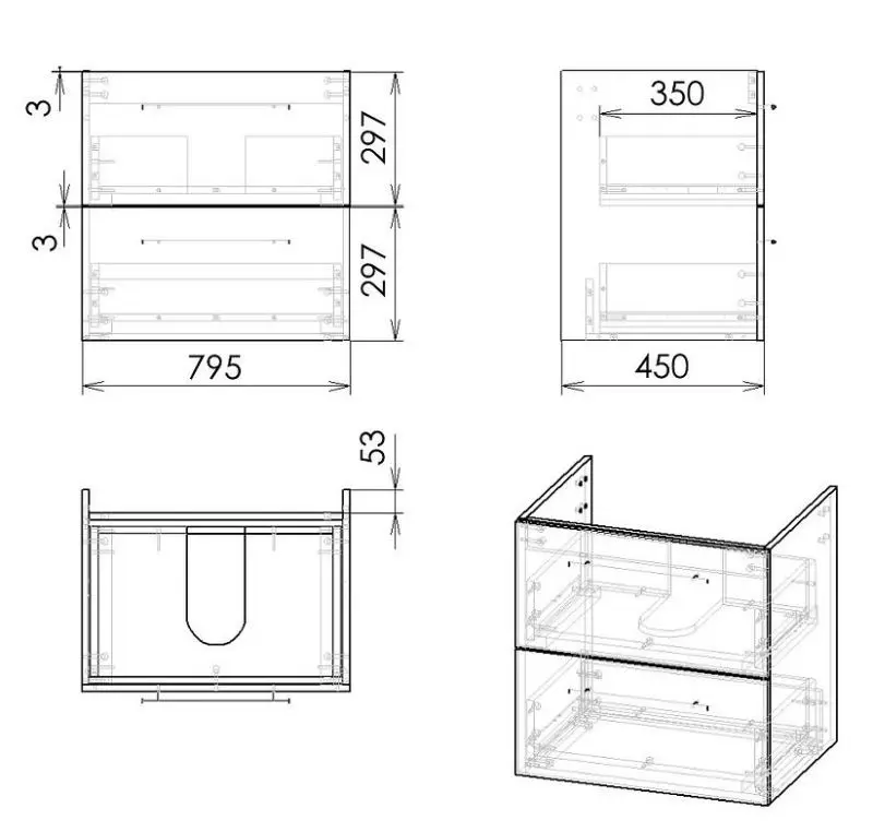 Набор тумбы с раковиной Imprese Valtice f3212W (White) - 3