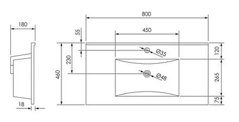 Набор тумбы с раковиной Imprese Valtice f3212W (White) - 4