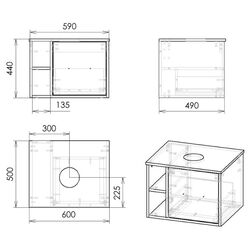 Set dulap cu lavoar Imprese Vyskov f3205Dr (Oak) Thumb