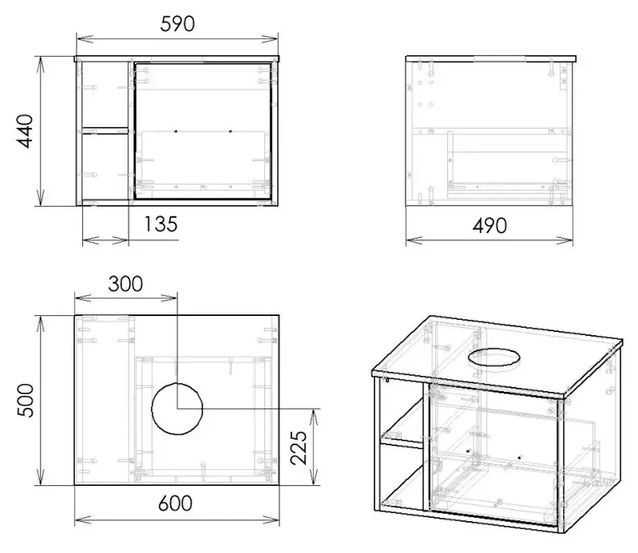 Set dulap cu lavoar Imprese Vyskov f3205Dr (Oak) - 4