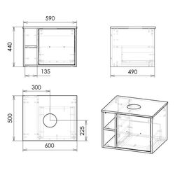 Set dulap cu lavoar Imprese Vyskov f3205W (White) Thumb