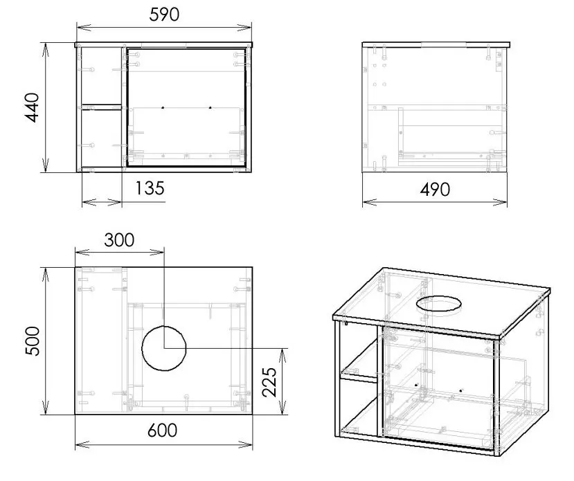 Set dulap cu lavoar Imprese Vyskov f3205W (White) - 3