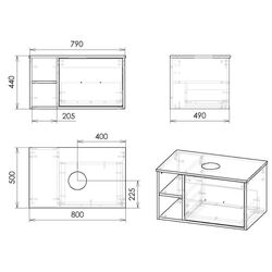 Набор тумбы с раковиной Imprese Vyskov f3215Dr (Oak) Thumb