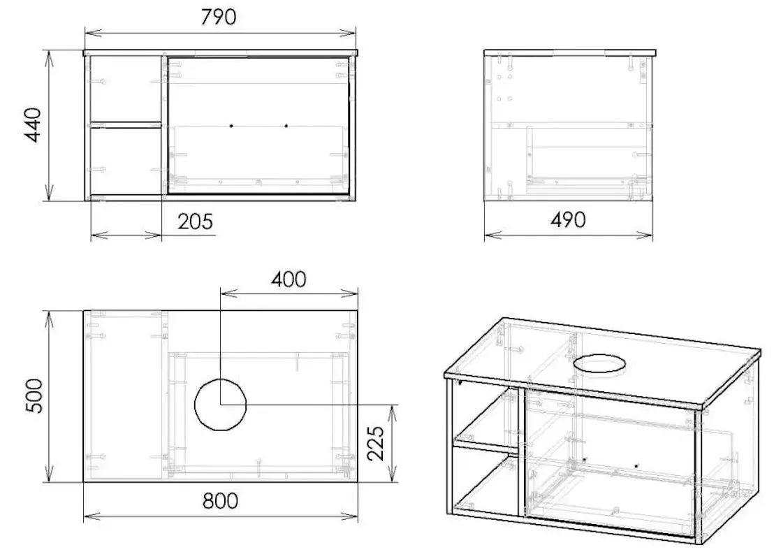 Набор тумбы с раковиной Imprese Vyskov f3215Dr (Oak) - 4