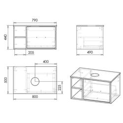 Set dulap cu lavoar Imprese Vyskov f3215W (White) Thumb