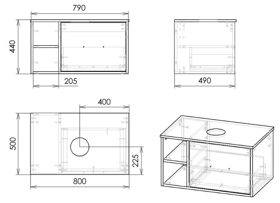 Set dulap cu lavoar Imprese Vyskov f3215W (White) - 3
