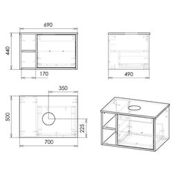 Set dulap cu lavoar Imprese Vyskov f3275Dr (Oak) Thumb