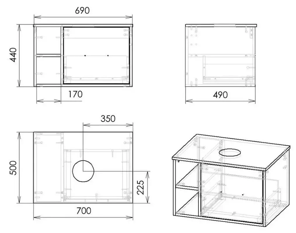 Set dulap cu lavoar Imprese Vyskov f3275Dr (Oak) - 4