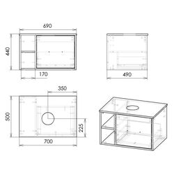 Set dulap cu lavoar Imprese Vyskov F3275W (White) Thumb