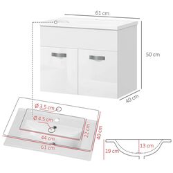 Набор тумбы с раковиной Kleankin 834-724V00WT (White Gloss) Thumb