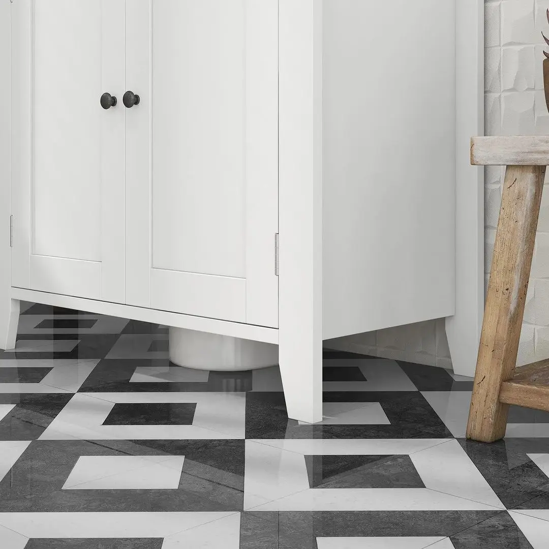 Шкаф под умывальник Kleankin 834-306 (White/Natural Wood) - 3